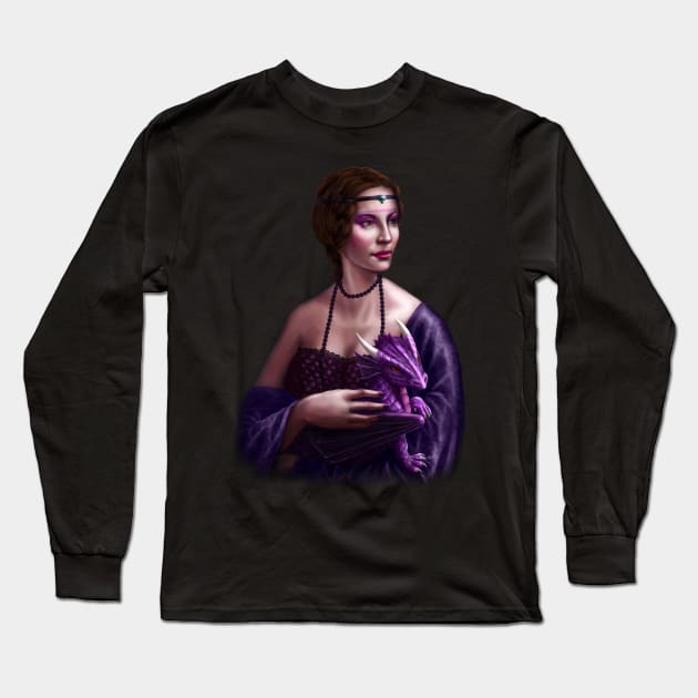 Lady with Draco Long Sleeve T-Shirt by Aranya